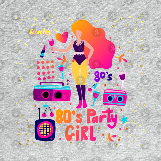 80's pink party girl by redsunflower